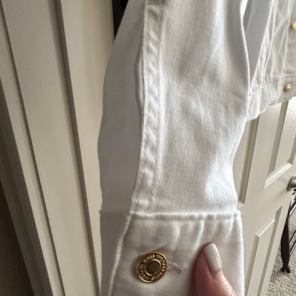 White Michael Kors Lightweight Denim Jacket 1x NWOT - Picture 2 of 5